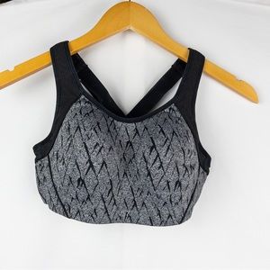 Victoria's Secret VS Sport Padded Adjustable Racerback Sports Bra Black Gray